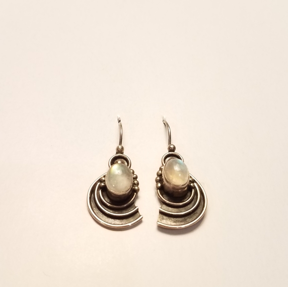 Sterling silver & moonstone hand crafted earrings - Picture 2 of 6